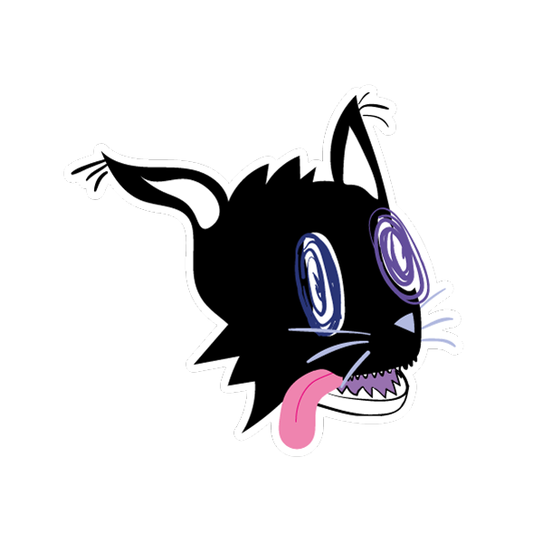 Crazy Cat Sticker