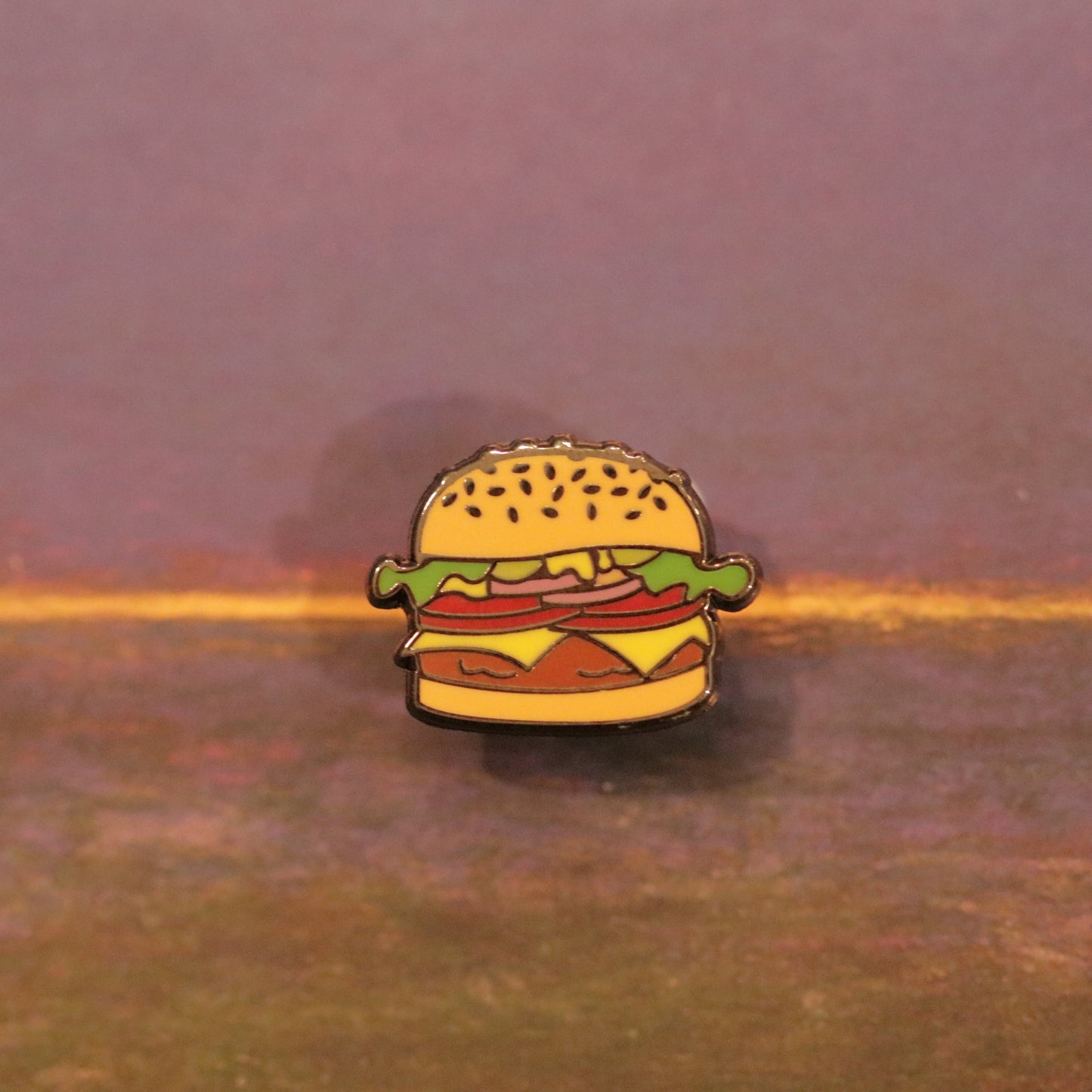 Burger Enamel Pin