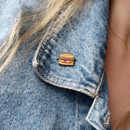 Burger Enamel Pin