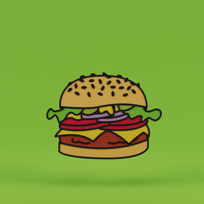 Burger Enamel Pin